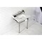 Kingston Brass 30 Carrara Marble Console Sink with Stainless Steel Legs, Marble WhitePolished Nickel LMS30MSQ6 - alternate 4